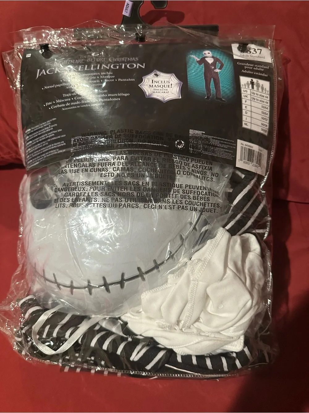 Jack Skellington Adult Costume - Black & White